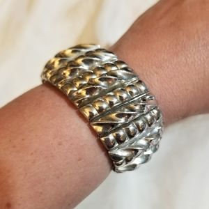 Sterling WIDE Designer Stretch Vintage Bracelet